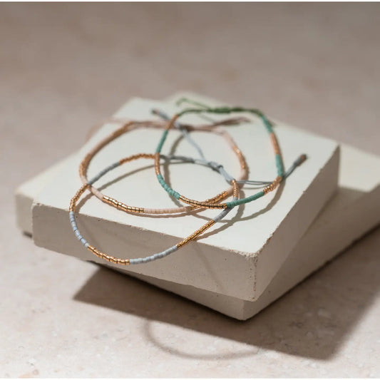 Bead Slider Bracelet | Aquamarine