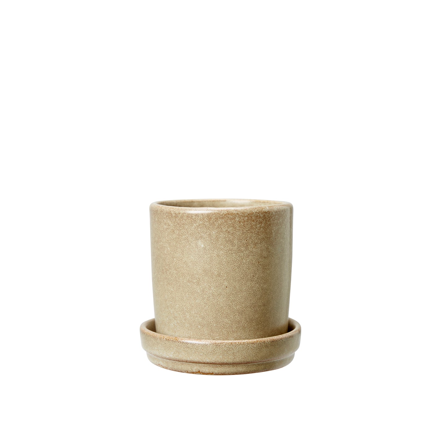Alma Pot with Saucer | Beige Melange
