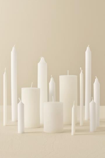 Rustic Candle White 14cm