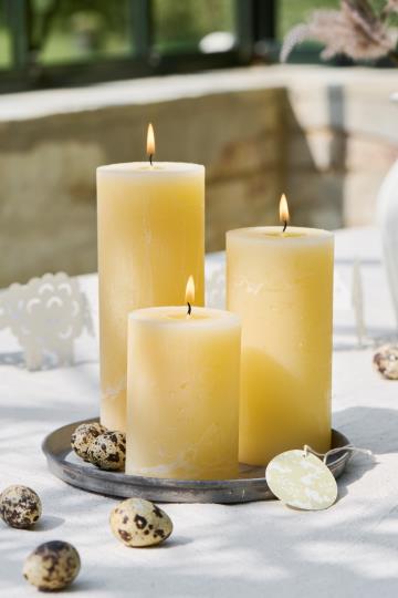 Rustic Candle Lemon 14cm