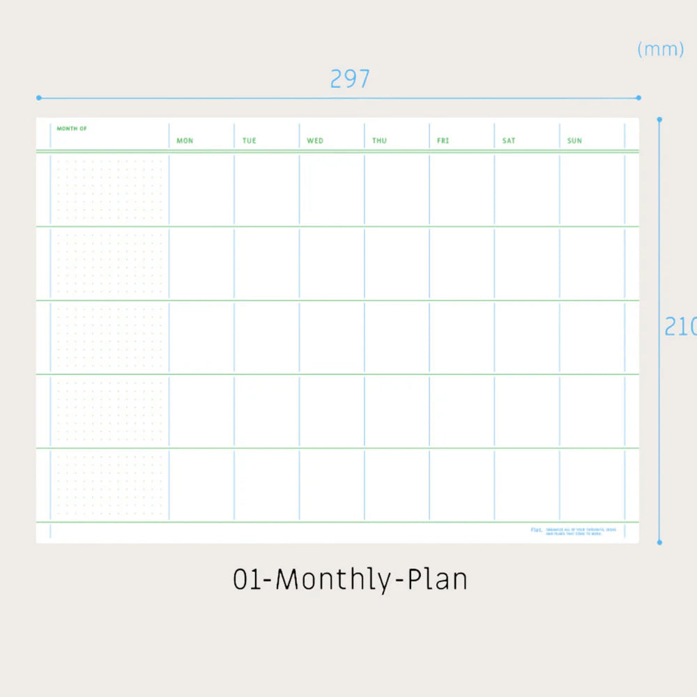 Monthly Flat Notepad Planner | A4