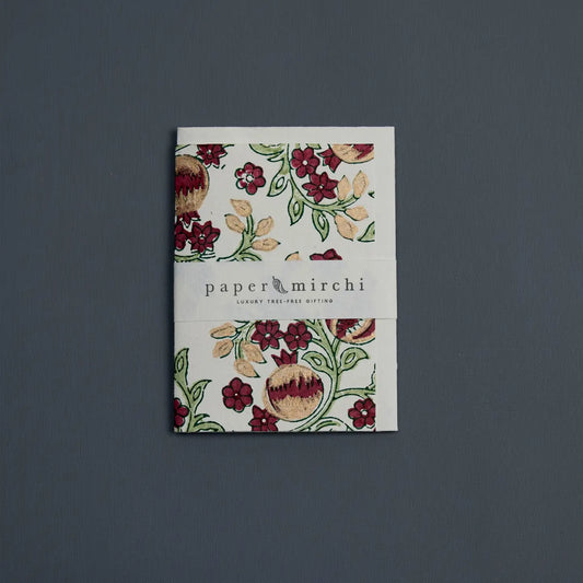 Hand Block Printed Greeting Card | Pomegranate Cherry