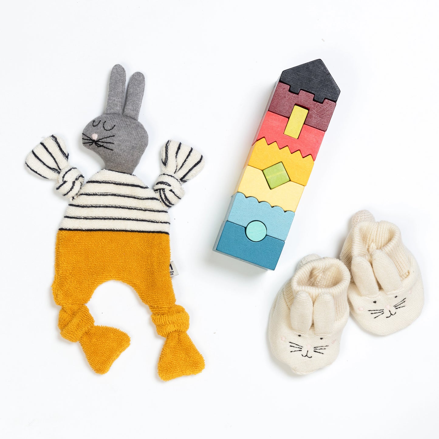 Cotton Knit Baby Comforter Cuddle Cloth | Rabbit Yellow