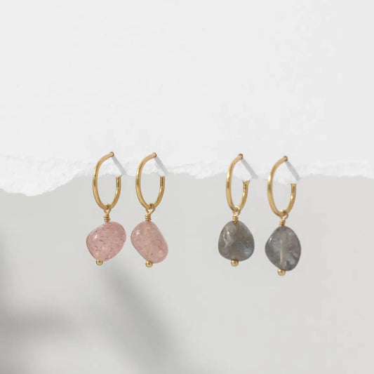Labrodite Drop Stud Earrings