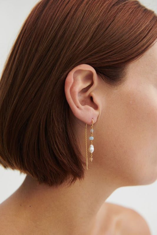 Mellow Blue Earchains | Gold