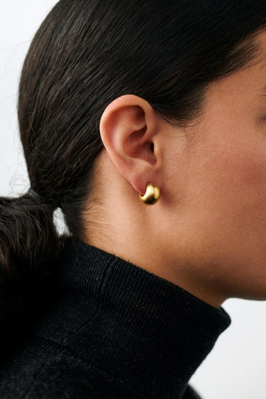 Small Echo Hoops | Gold plated brass