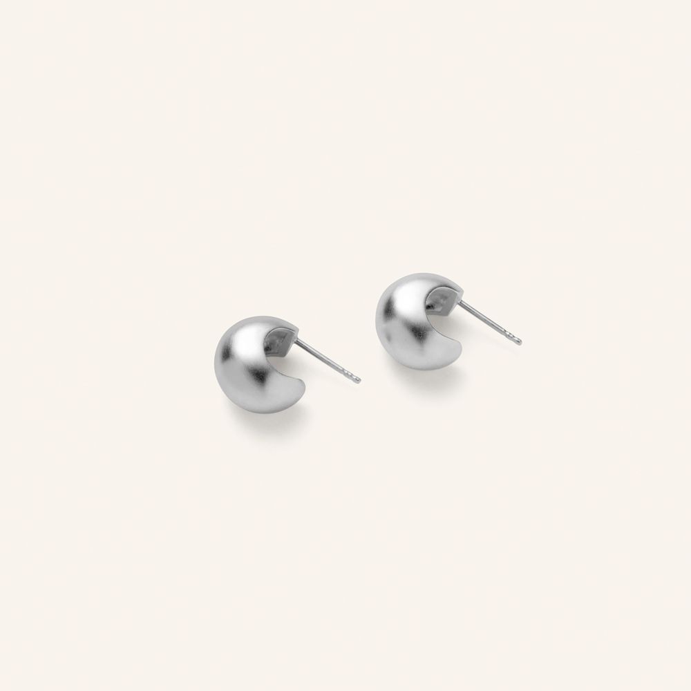 Small Echo Hoops | Silver plated brass