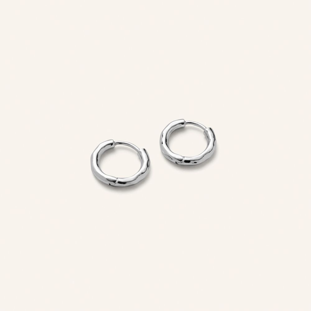 Mini Spirit Huggies | Silver plated brass