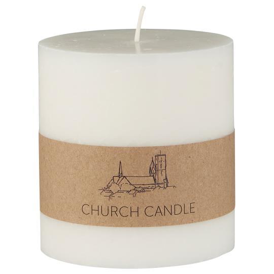 Rustic Church Candle White
