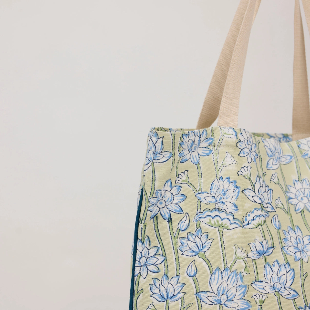 Organic Cotton Tote Bag - Lotus Indigo