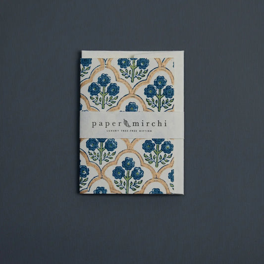 Hand Block Printed Greeting Card | Trellis Indigo