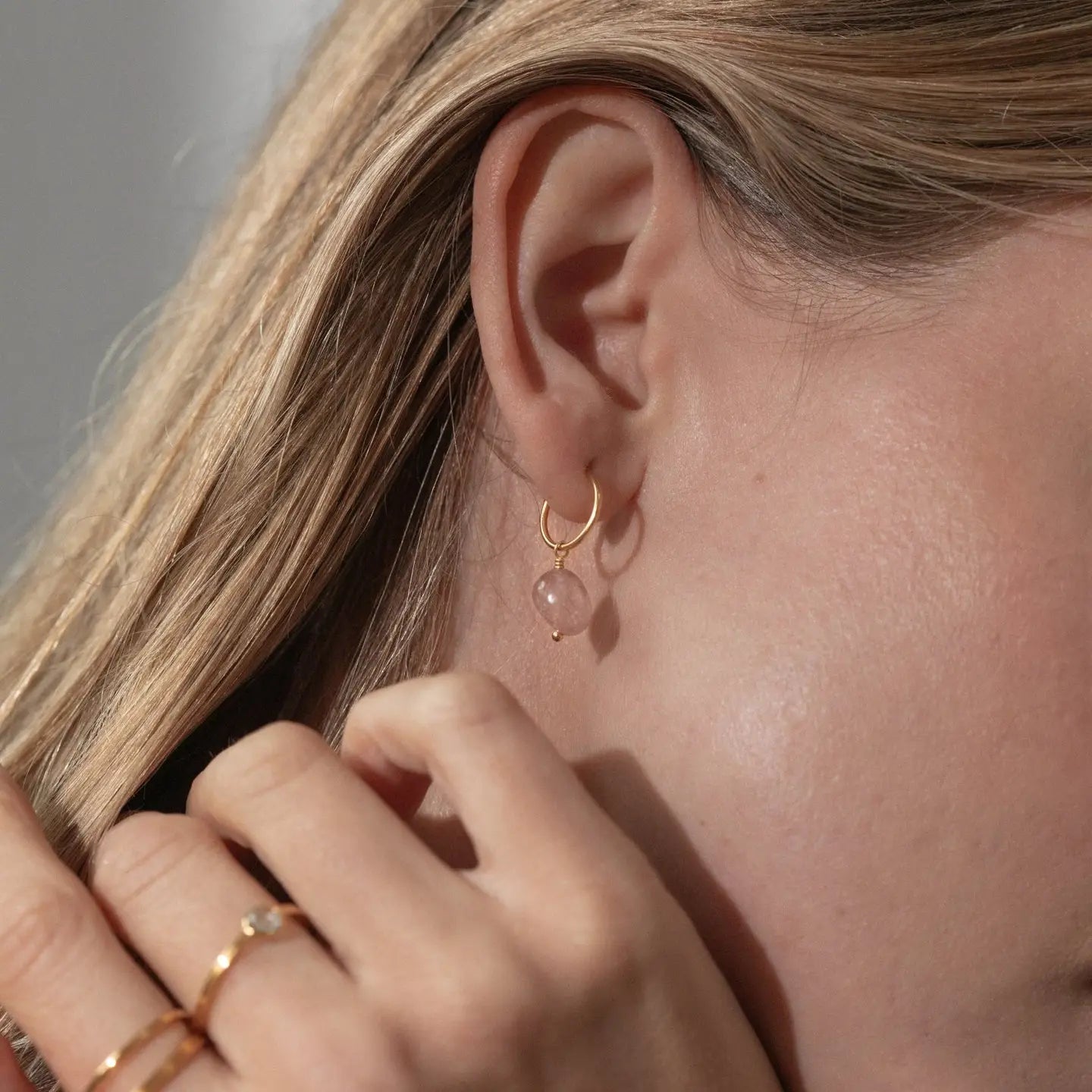 Labrodite Drop Stud Earrings