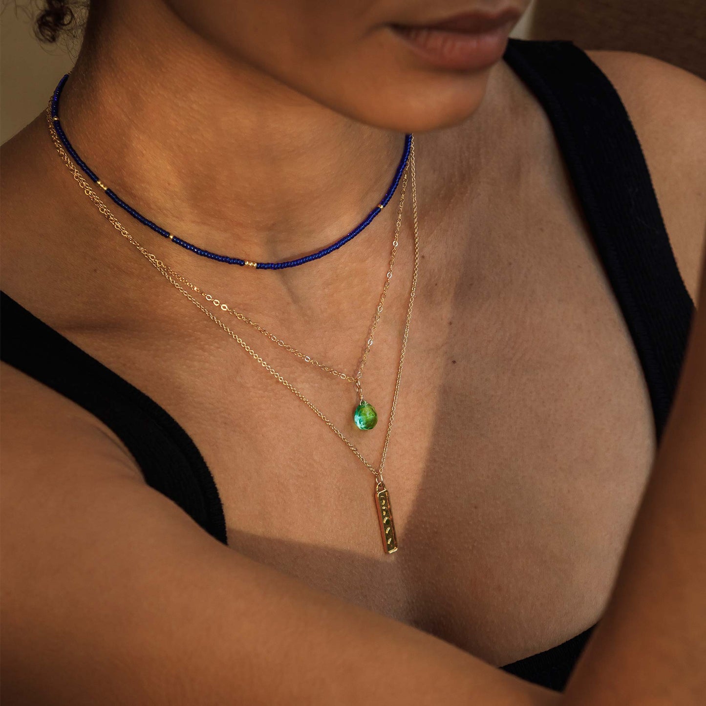 Morocco Blue Beaded Necklace