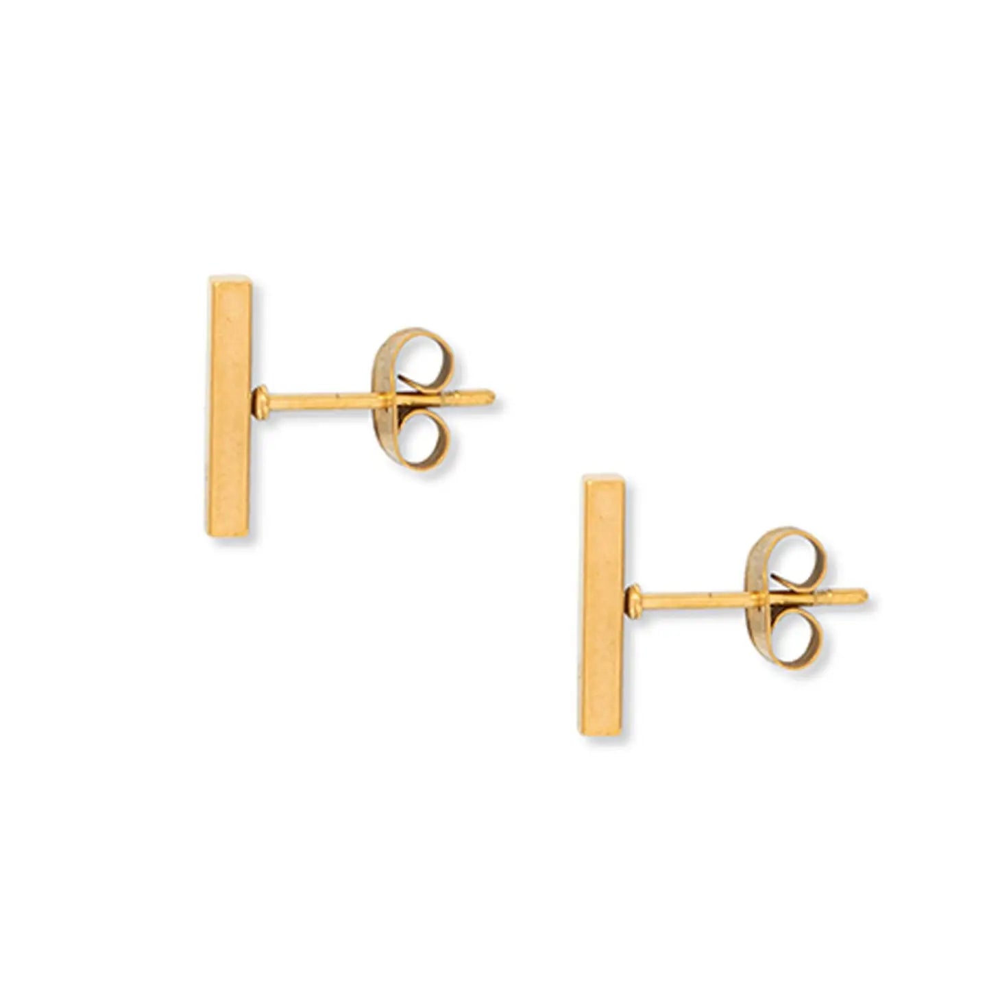 Elongated Bar Studs | Gold