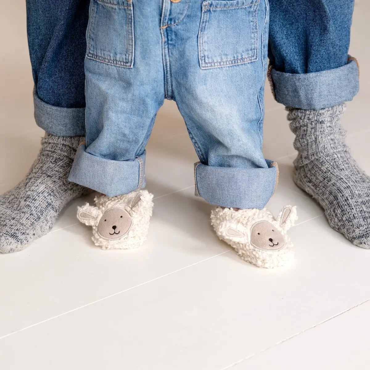 Cotton Knit Baby Bootie | Sheep Boucle