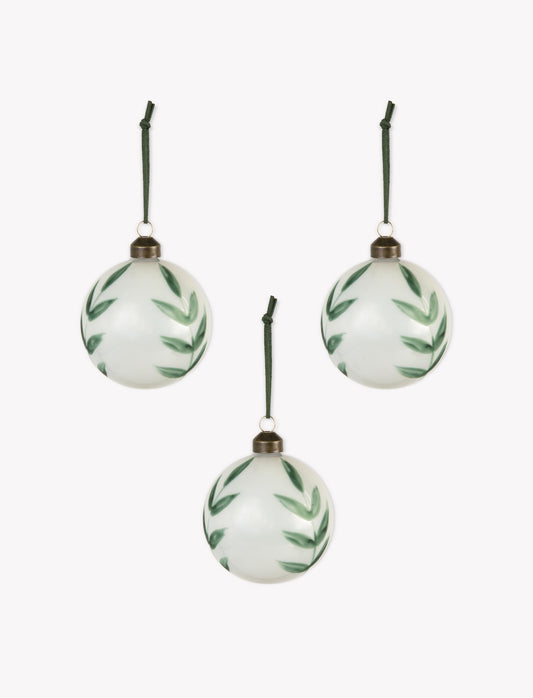 Hand-painted Glass Bauble | Rosemary Vine