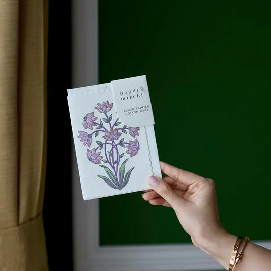 Hand Block Printed Card | Champaca Lilac