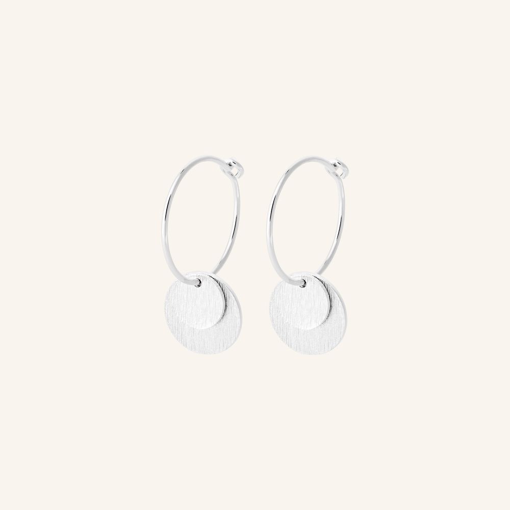 Small Coin Earrings | Silver