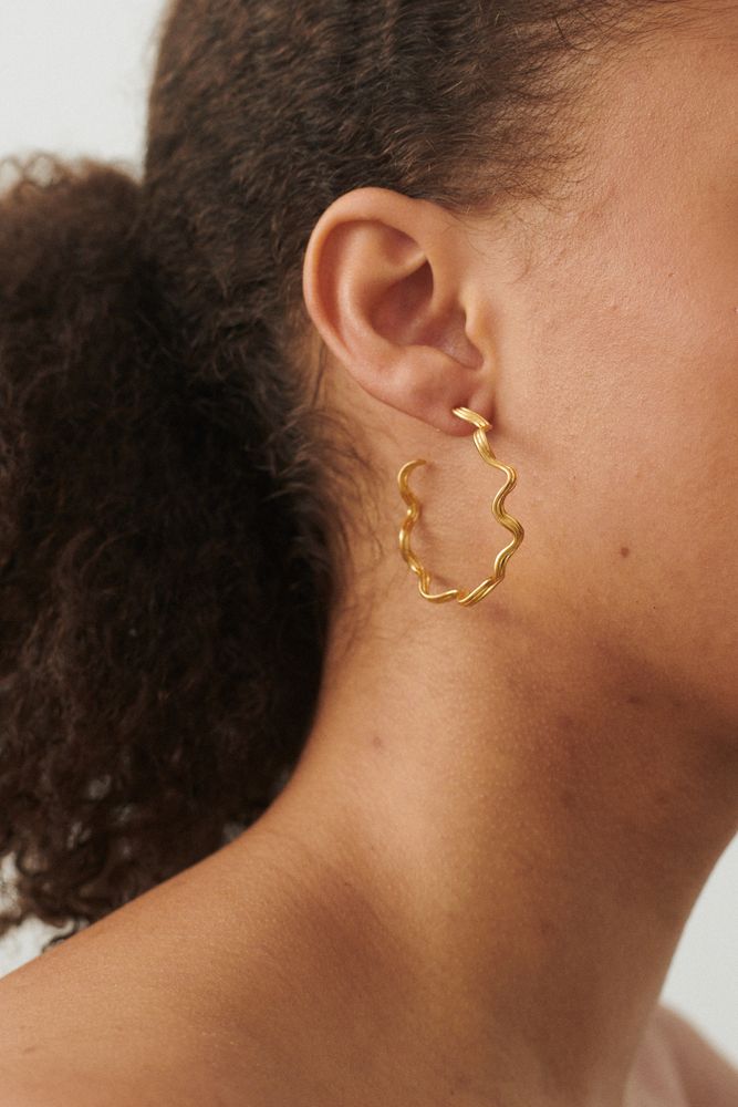 Large Hellir Hoops | Gold