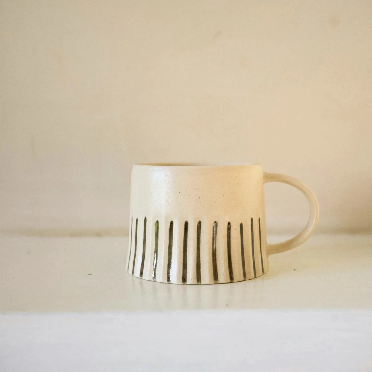 Ridged Painted Mug