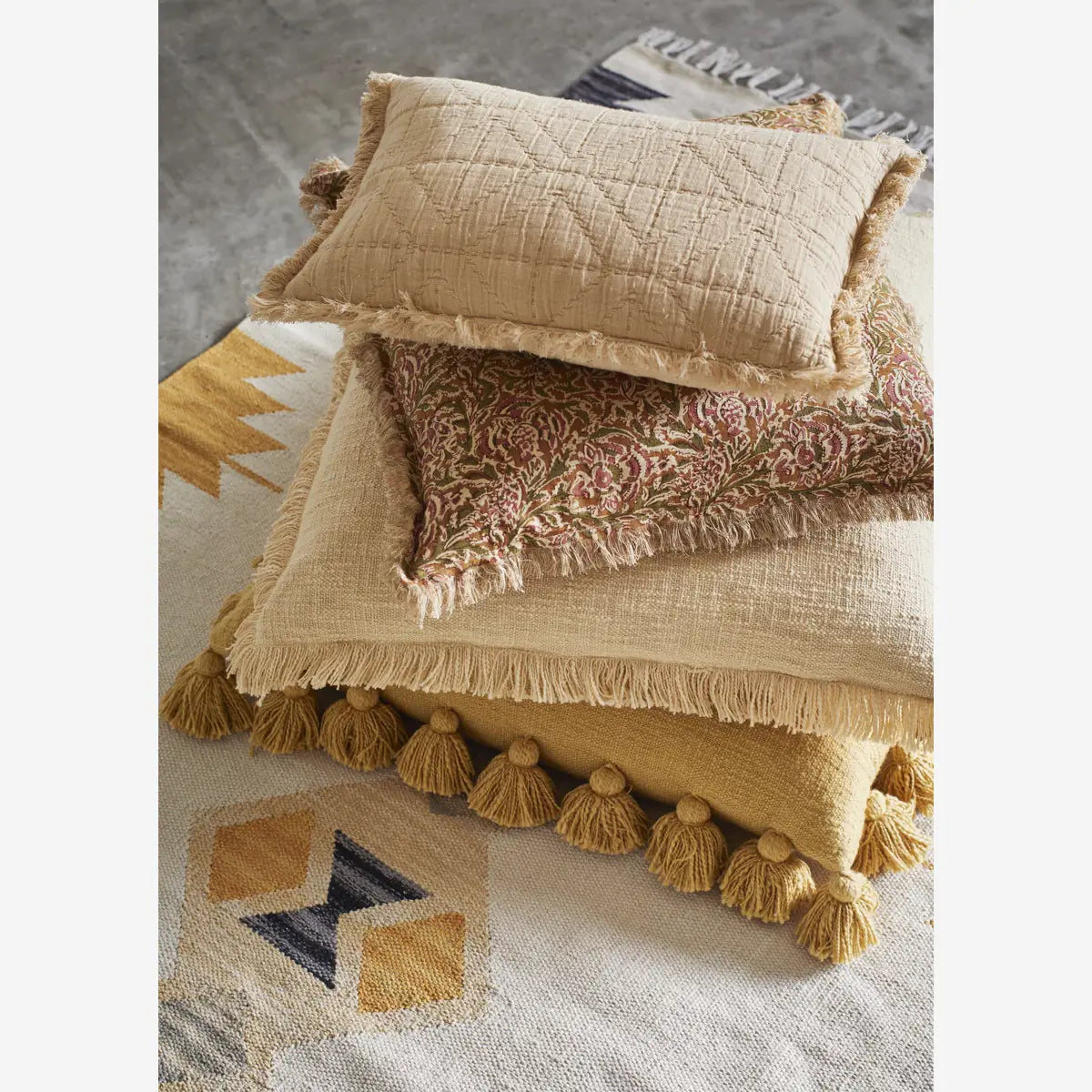 Embroidered Cushion | Powder