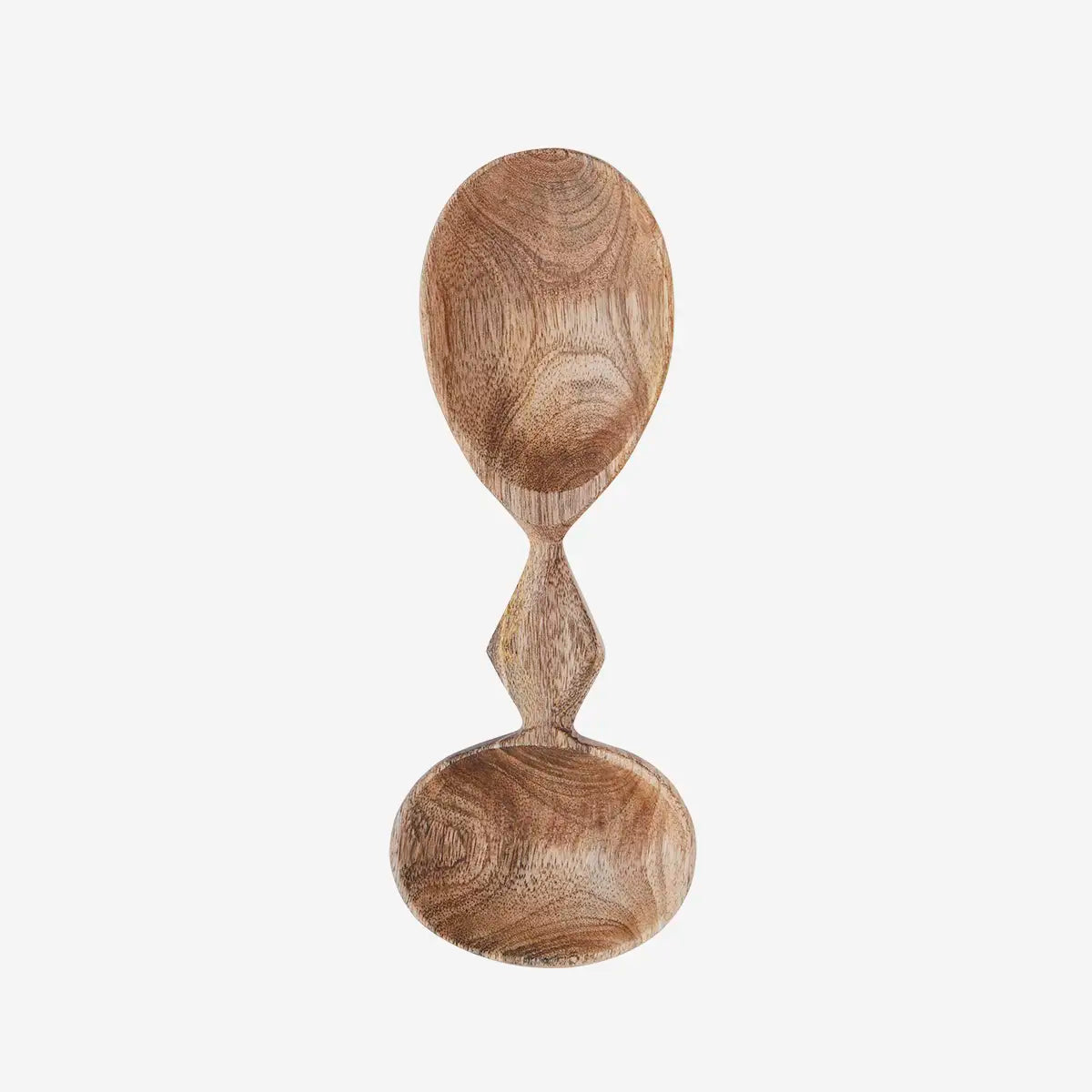 Hand-carved wooden double spoon