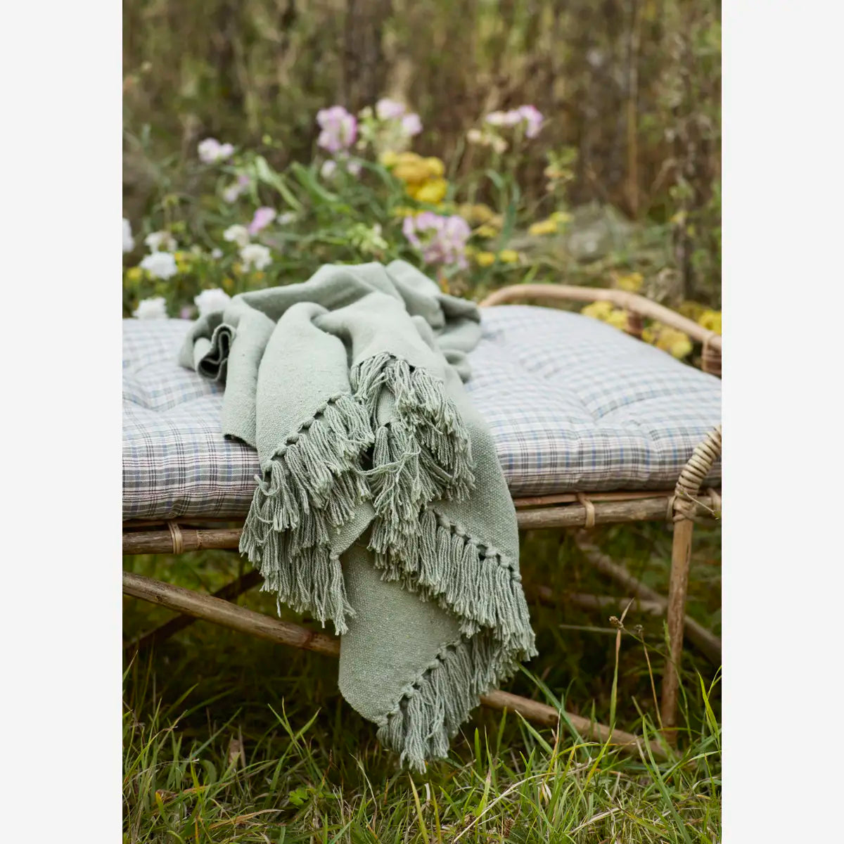 Recycled Cotton Throw | Dusty Green