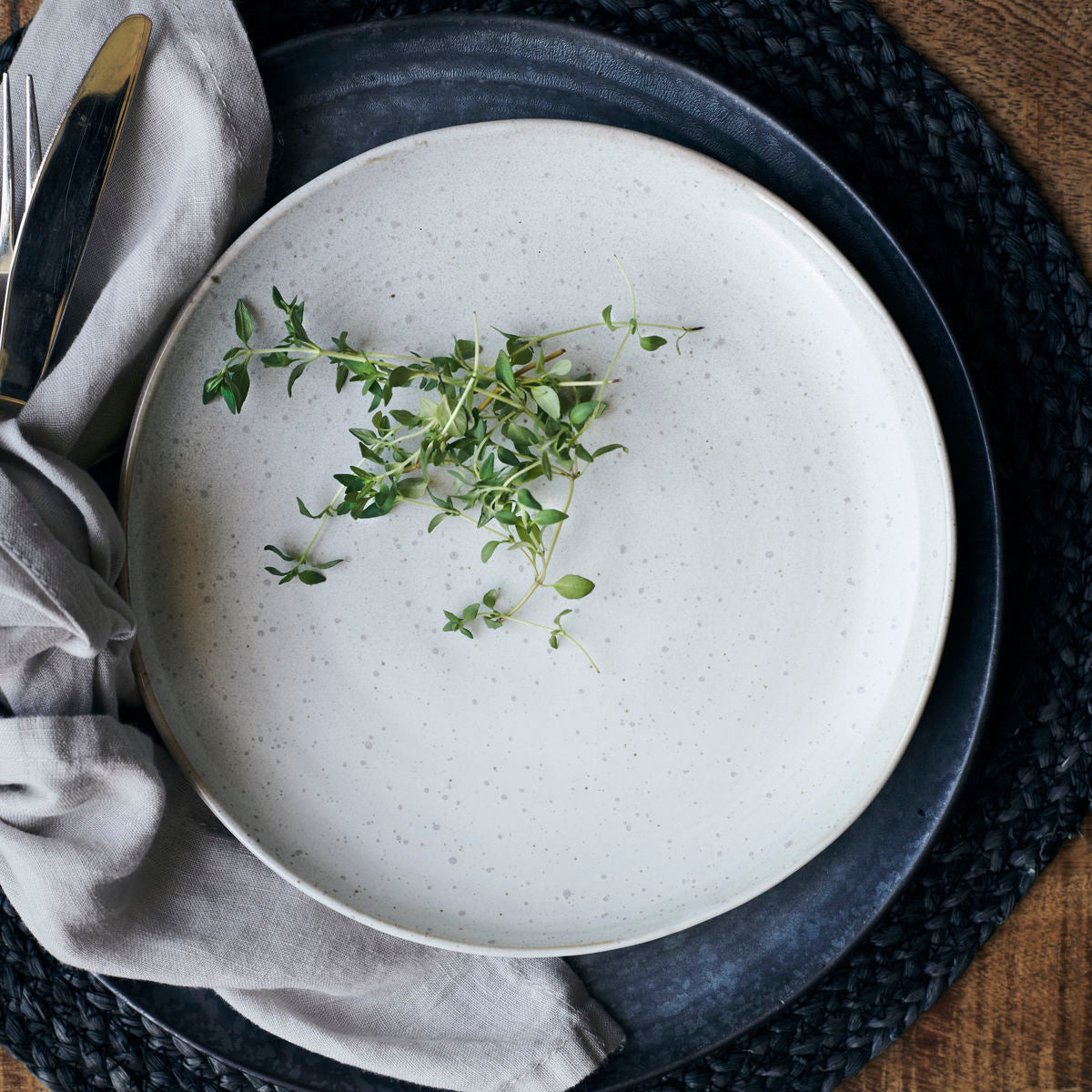 Lunch Plate, Pion, Grey/White