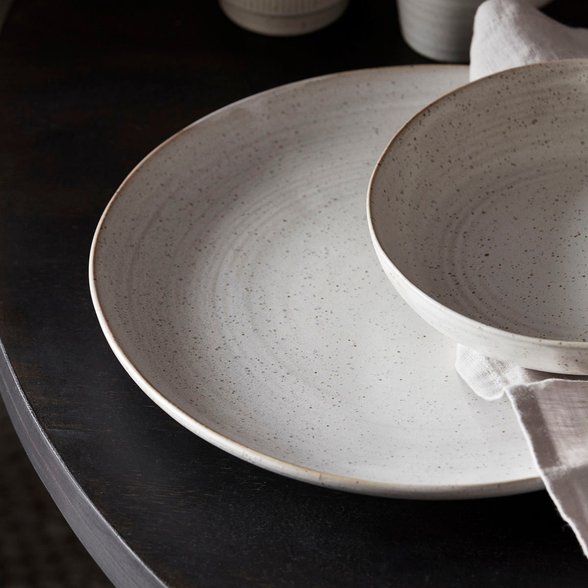 Dinner Plate, Pion, Grey/White
