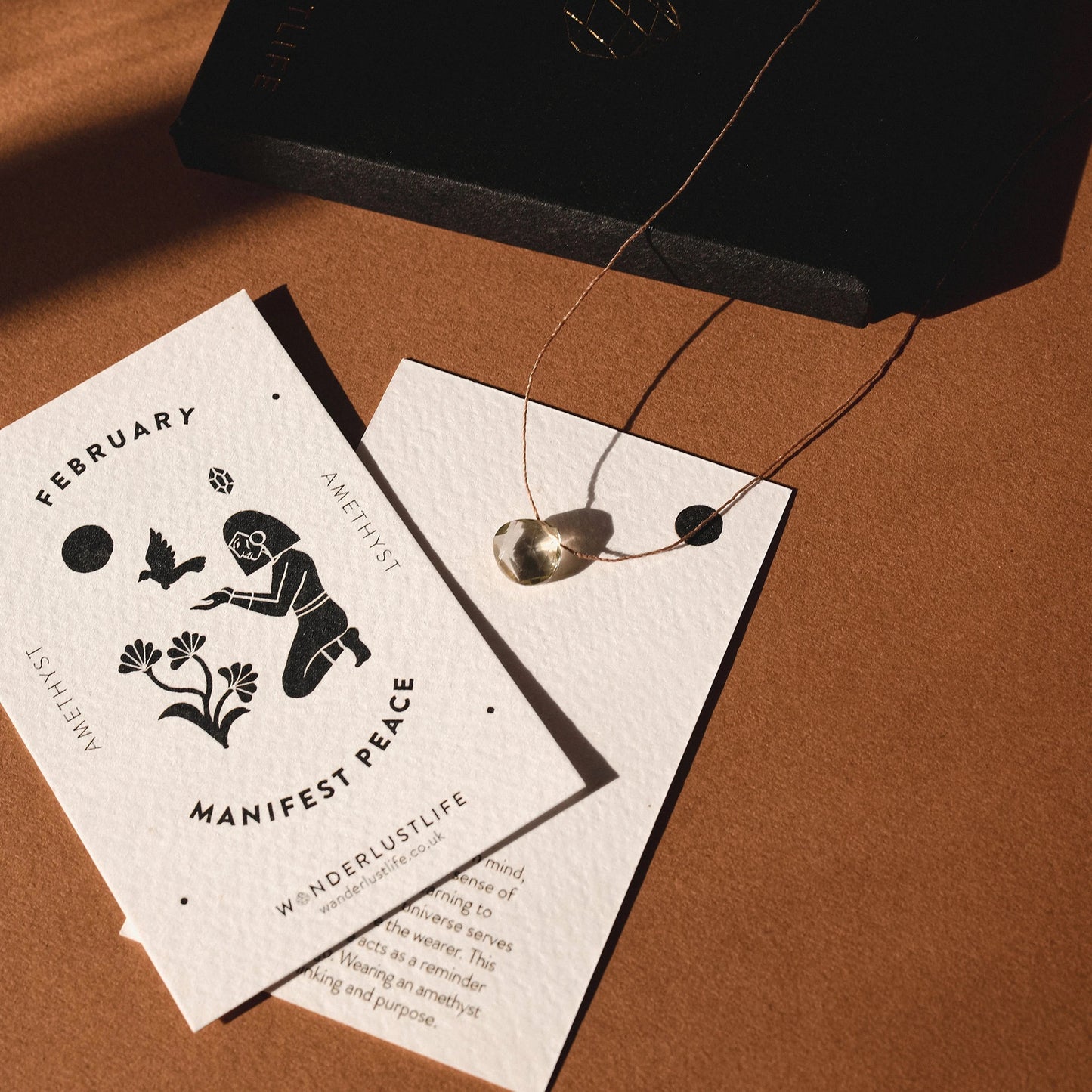 February Fine Cord Birthstone Necklace | Amethyst