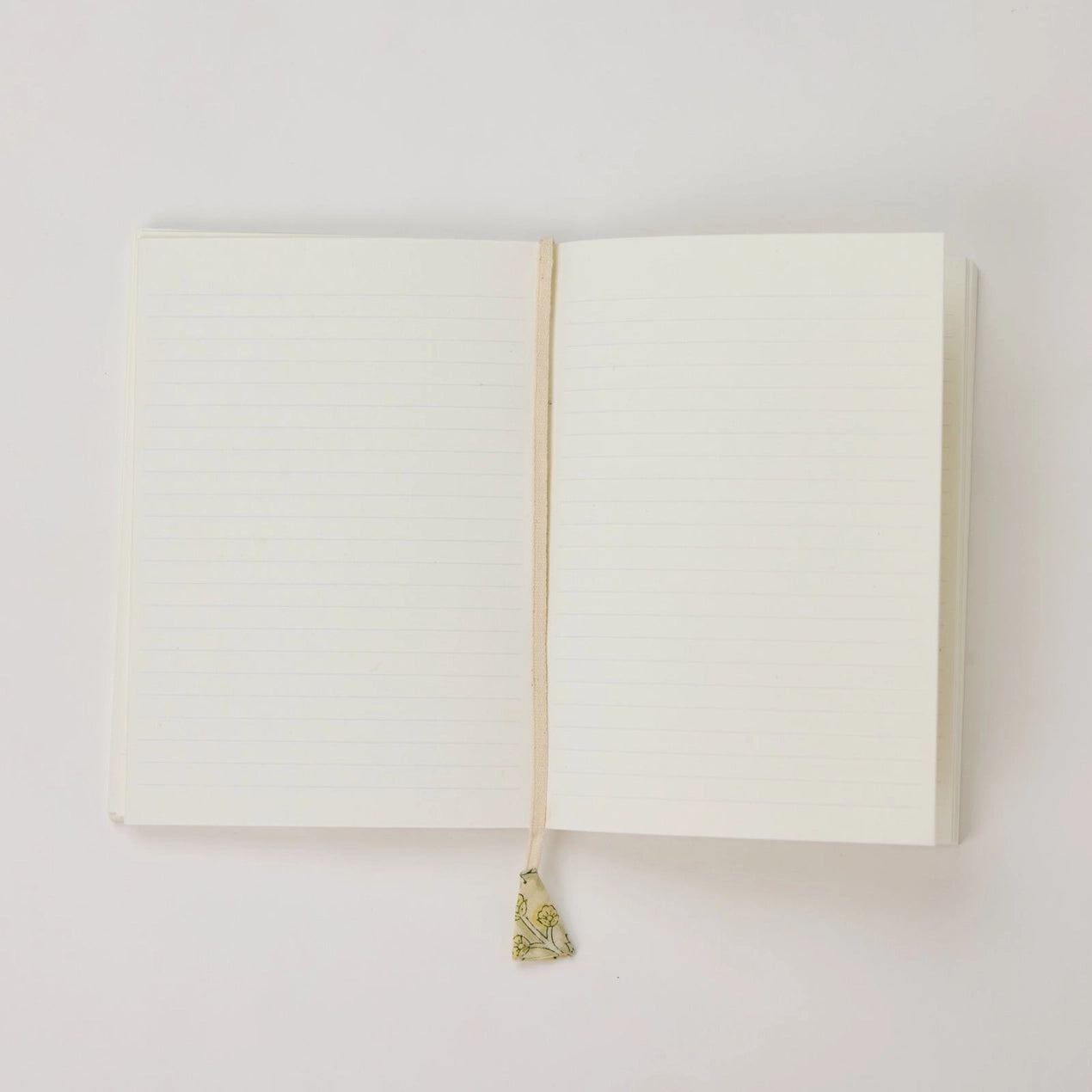 Block Printed Ruled Notebook (A5) - Floral Lattice Buttercream