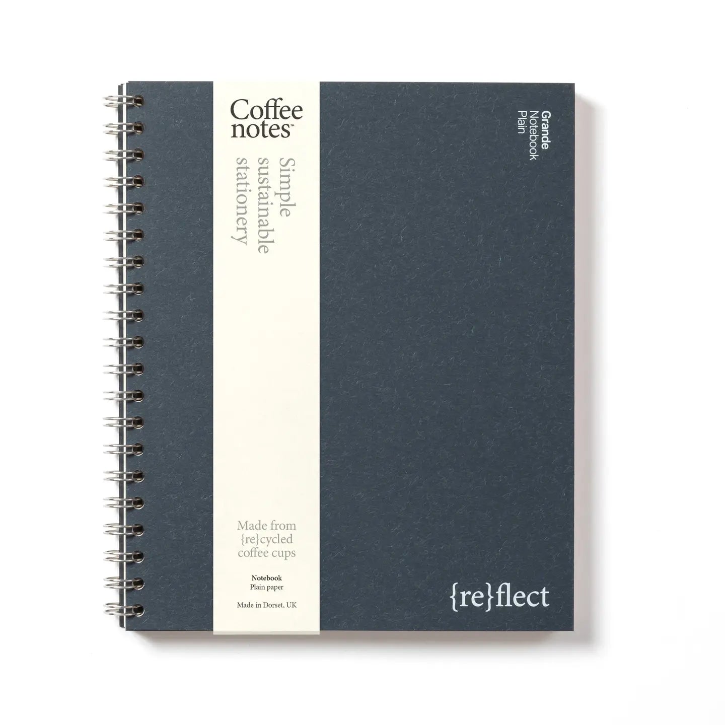Plain Wirebound Notebook | Navy | Grande