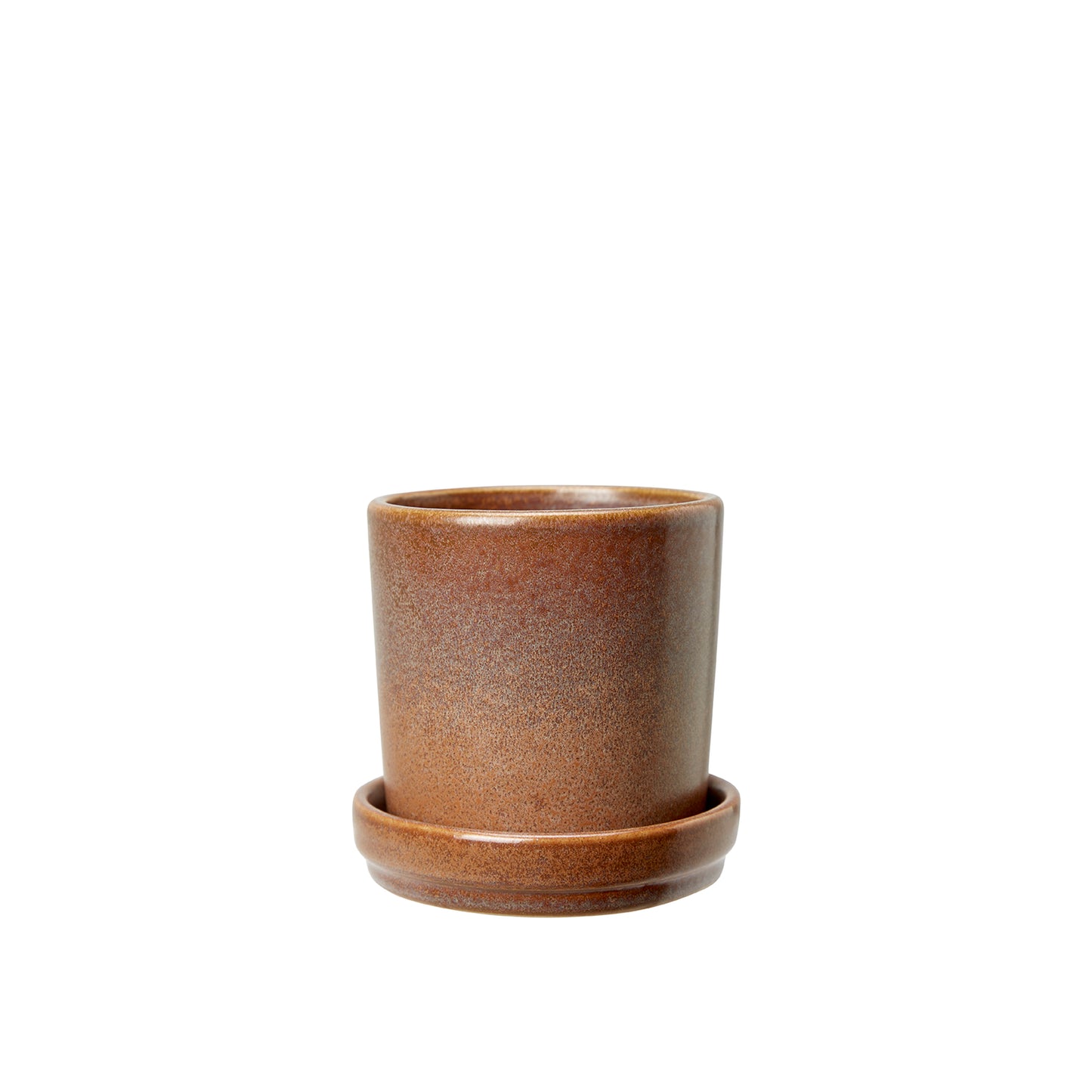 Alma Pot with Saucer | Brown Melange