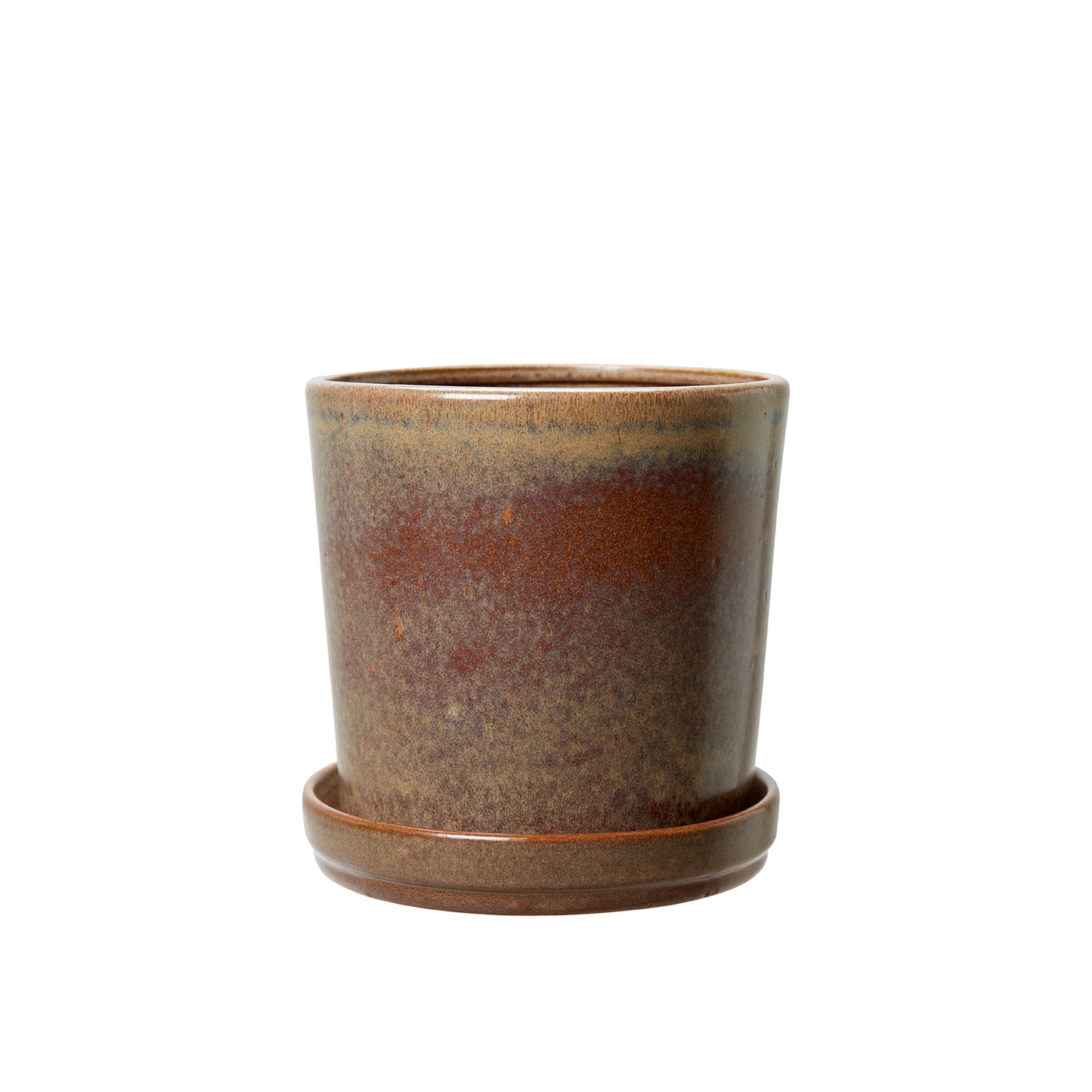 Alma Pot with Saucer | Brown Melange