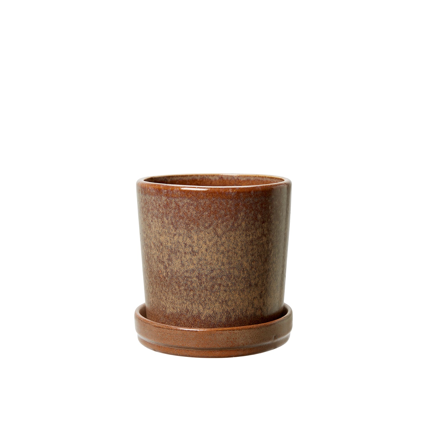 Alma Pot with Saucer | Brown Melange