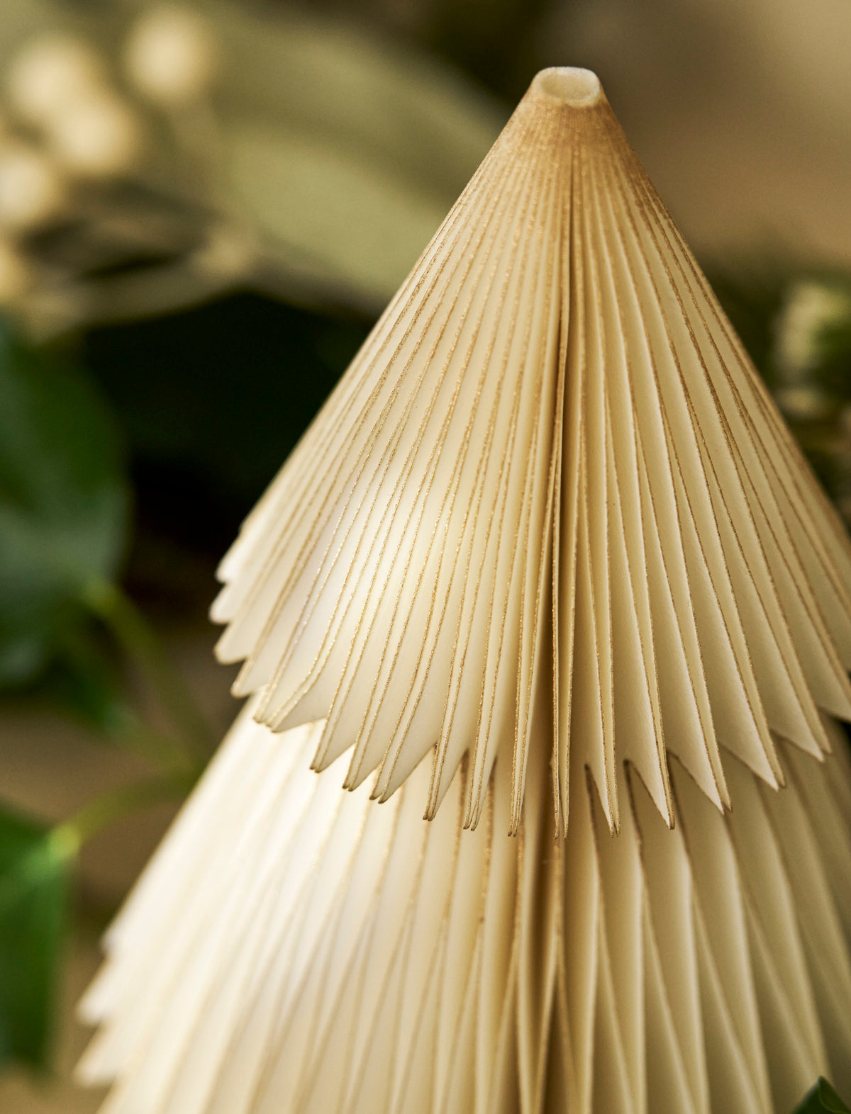 Paper Christmas Tree | Warm White & Gold | Small
