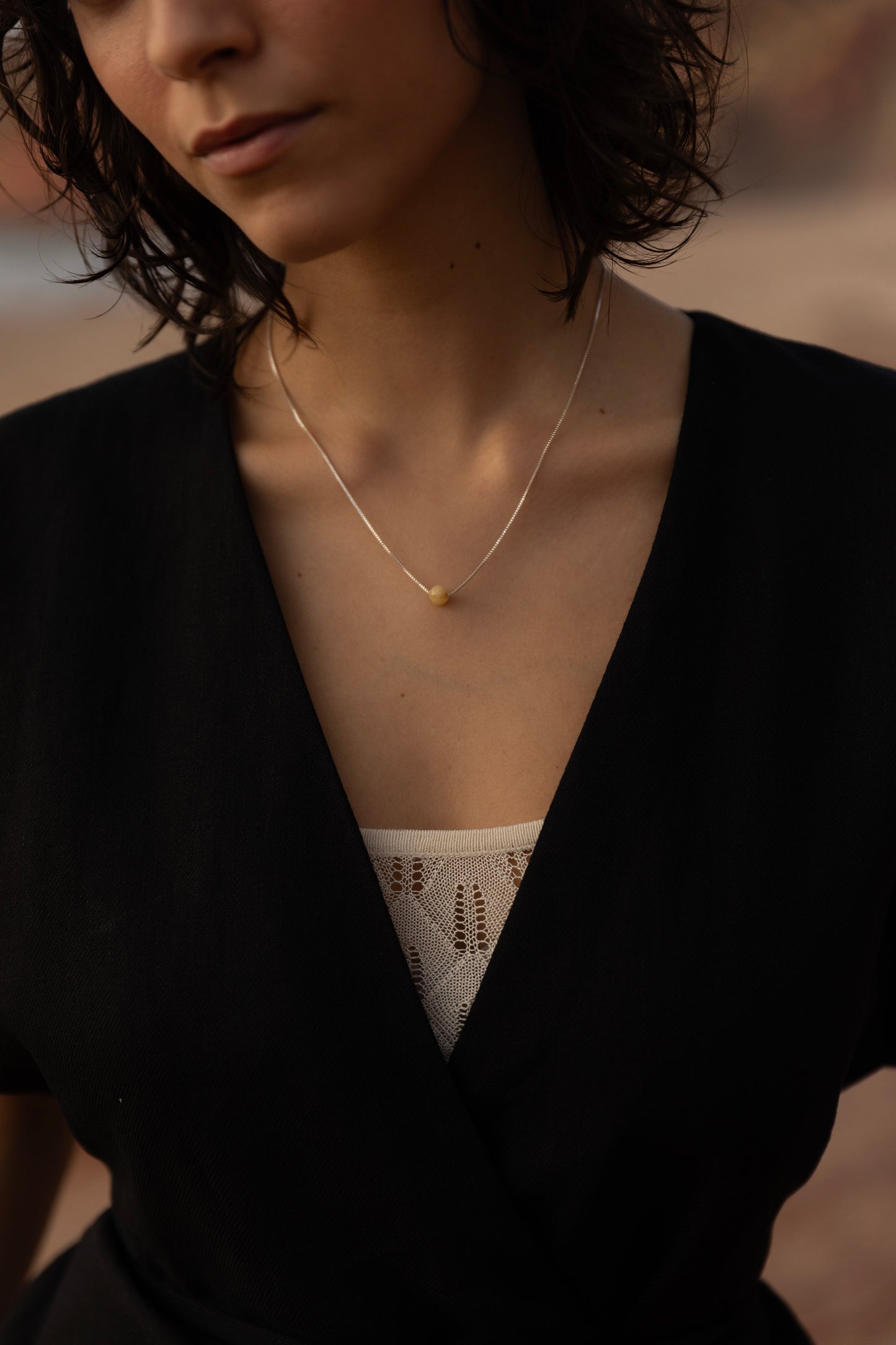 Necklace | silver + pampas