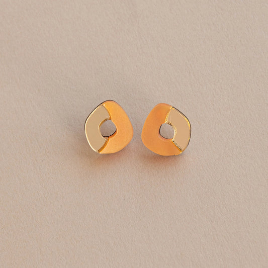 'Oh' Stud Earrings | Orange + Gold