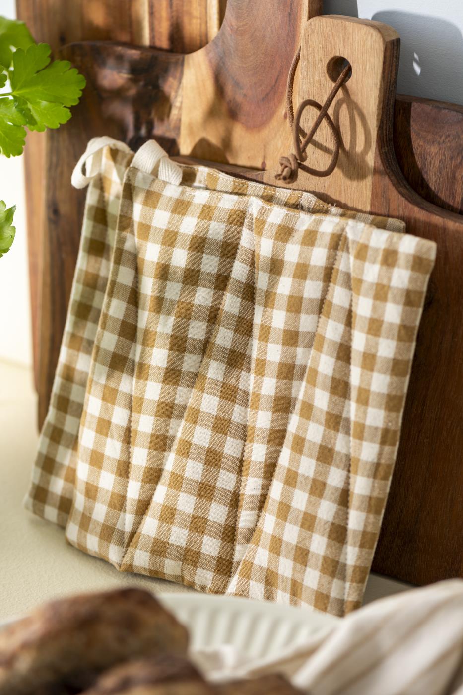 Pot Holder Brown Check