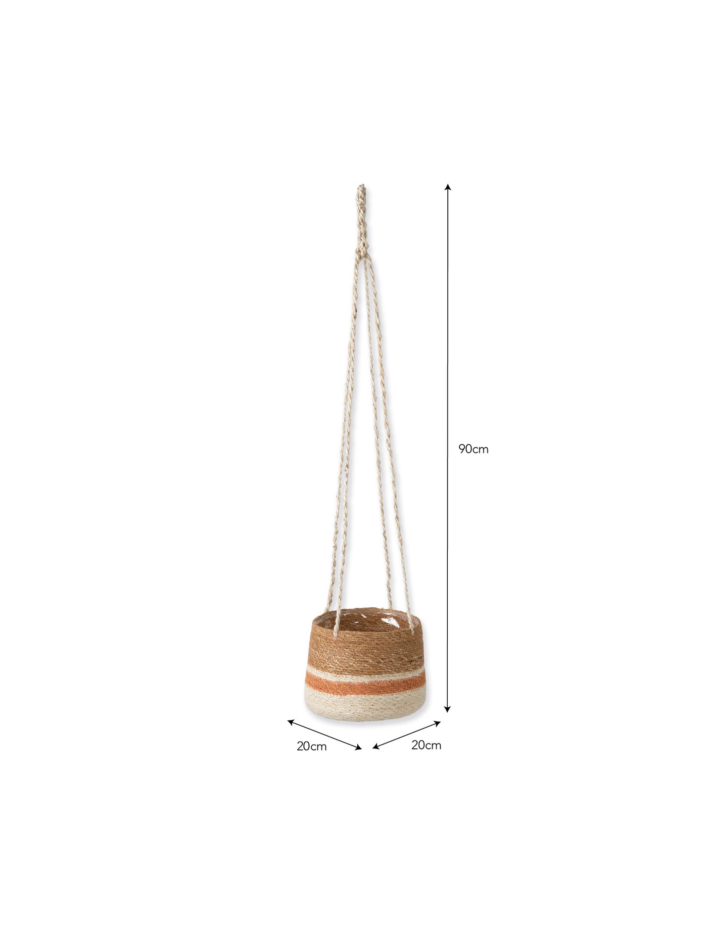 Hanging Pot Tapered Terracotta Stripe