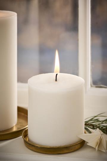 Rustic Church Candle White