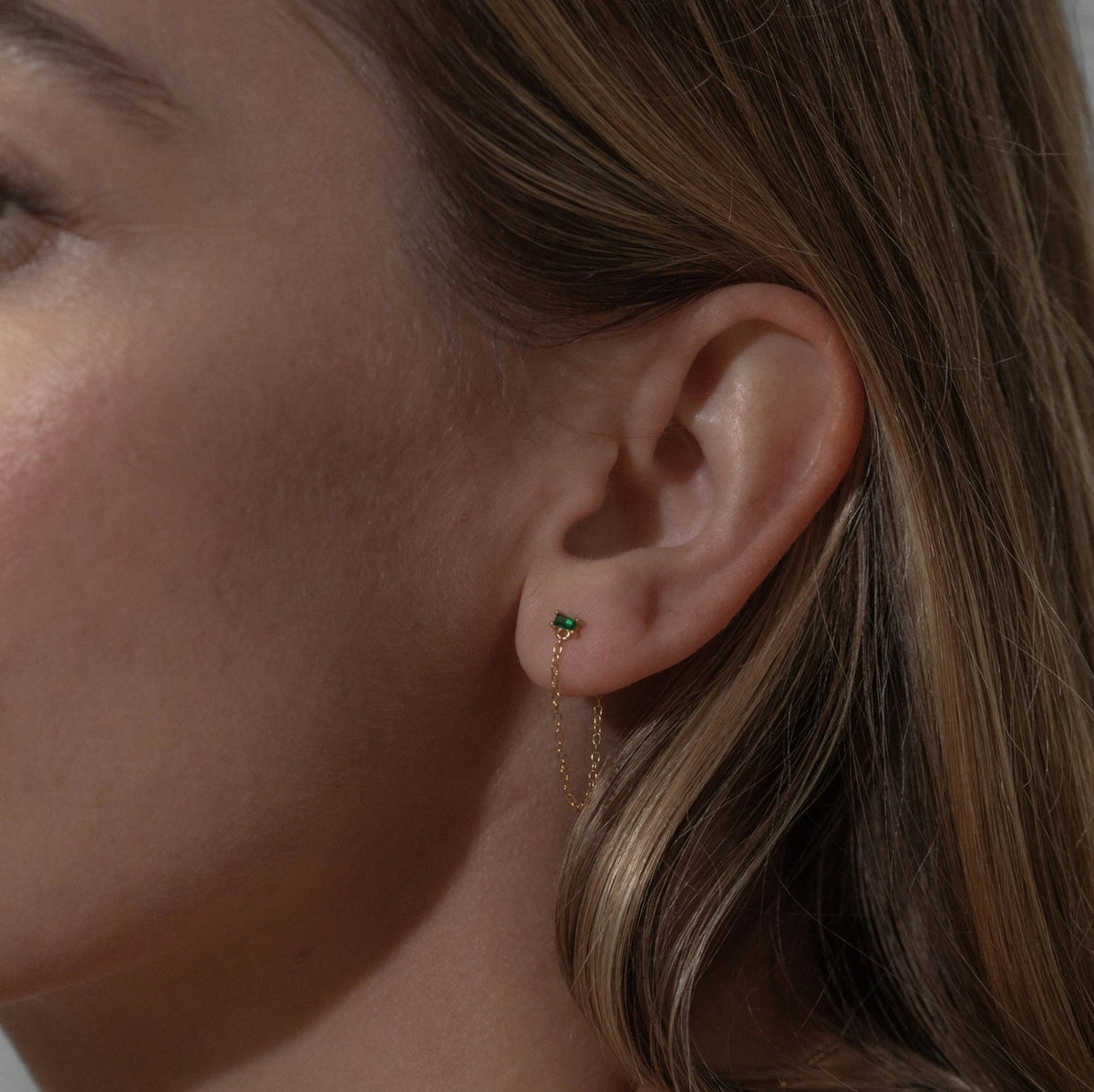 Ilena Green Crystal Chain Earrings