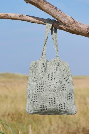 Crochet Cotton Bag Dusty Green