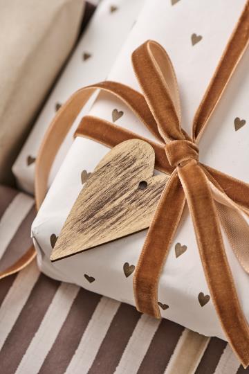 Gift wrap roll | Brown Hearts