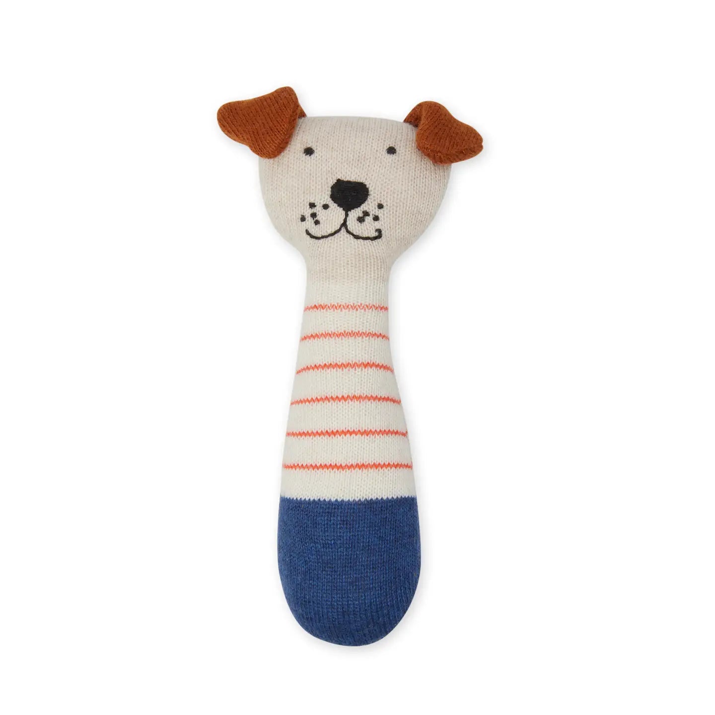 Cotton Knit Baby Rattle Toy | Dog Red