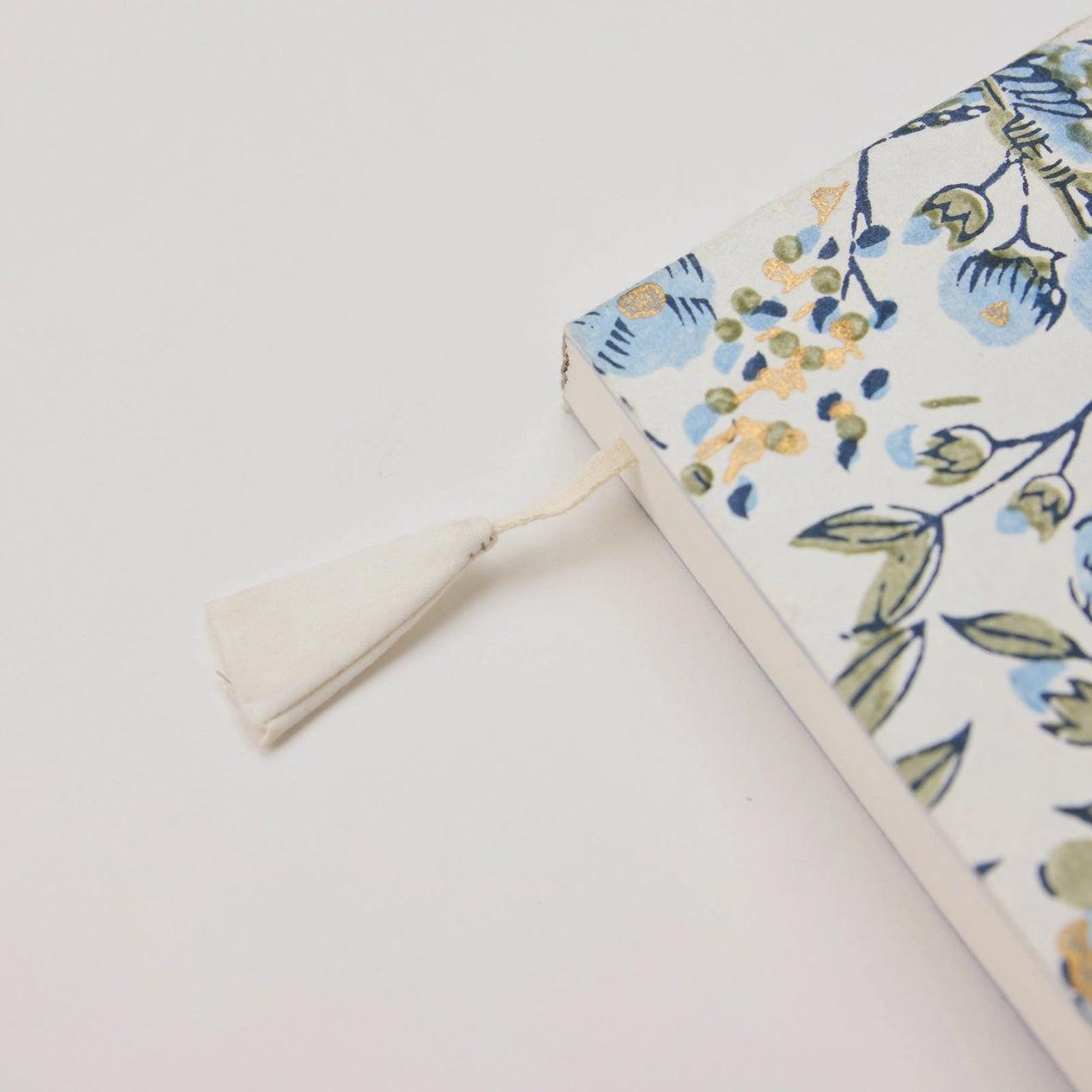 Block Printed Ruled Notebook (A5) - Song Birds Blue Stone