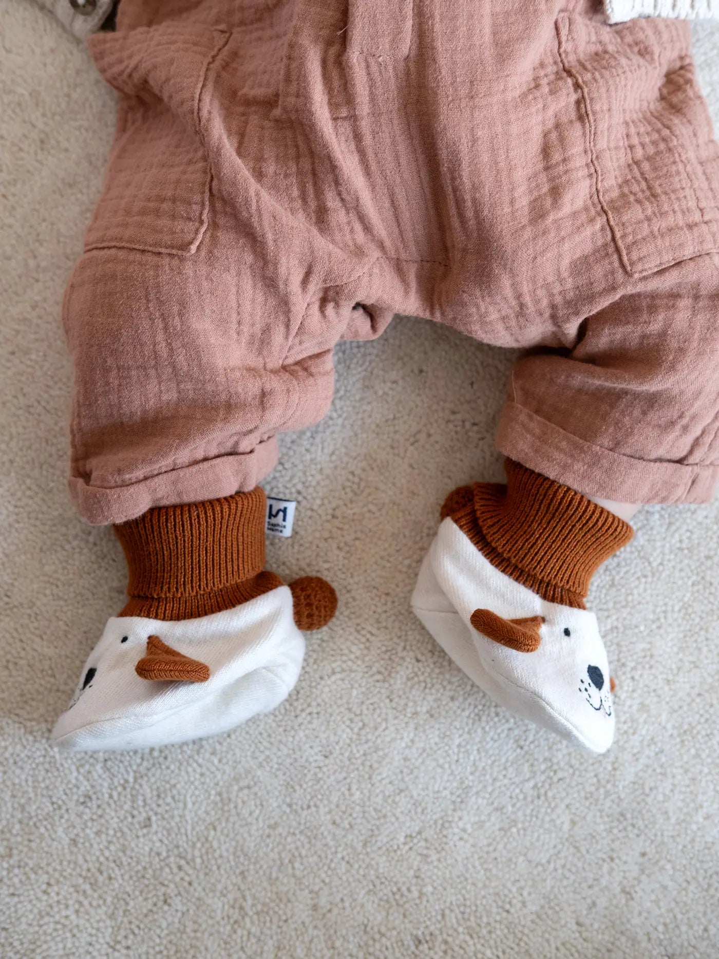 Cotton Knit Baby Slipper Socks | Dog