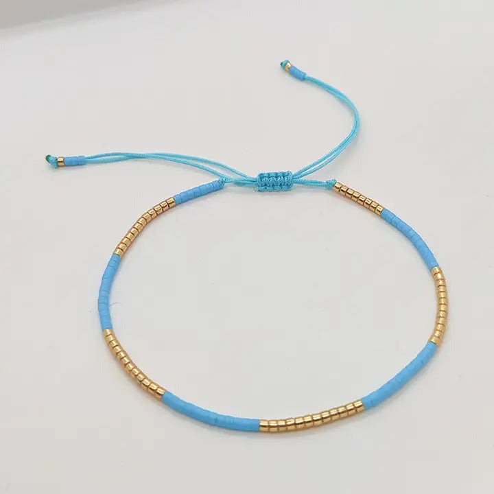 Bead Slider Bracelet | Azure Blue