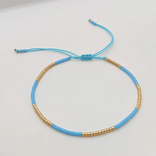 Bead Slider Bracelet | Azure Blue