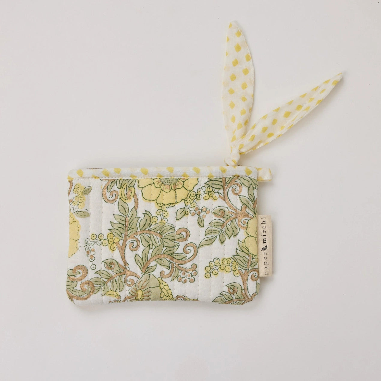 Organic Cotton Zipped Pouch Set 2pk - Floral Buttercream